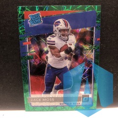 2020 Donruss Optic Rated Rookie Green Laser Prizm Zack Moss #180 Buffalo Bills